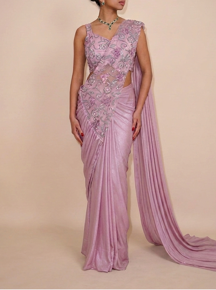 LIA Pink ready-to-wear saree set by ELARA CPH